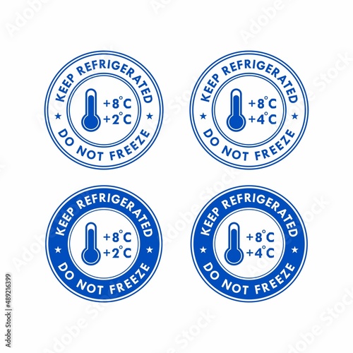 keep refrigerated - do not freeze logo template illustration