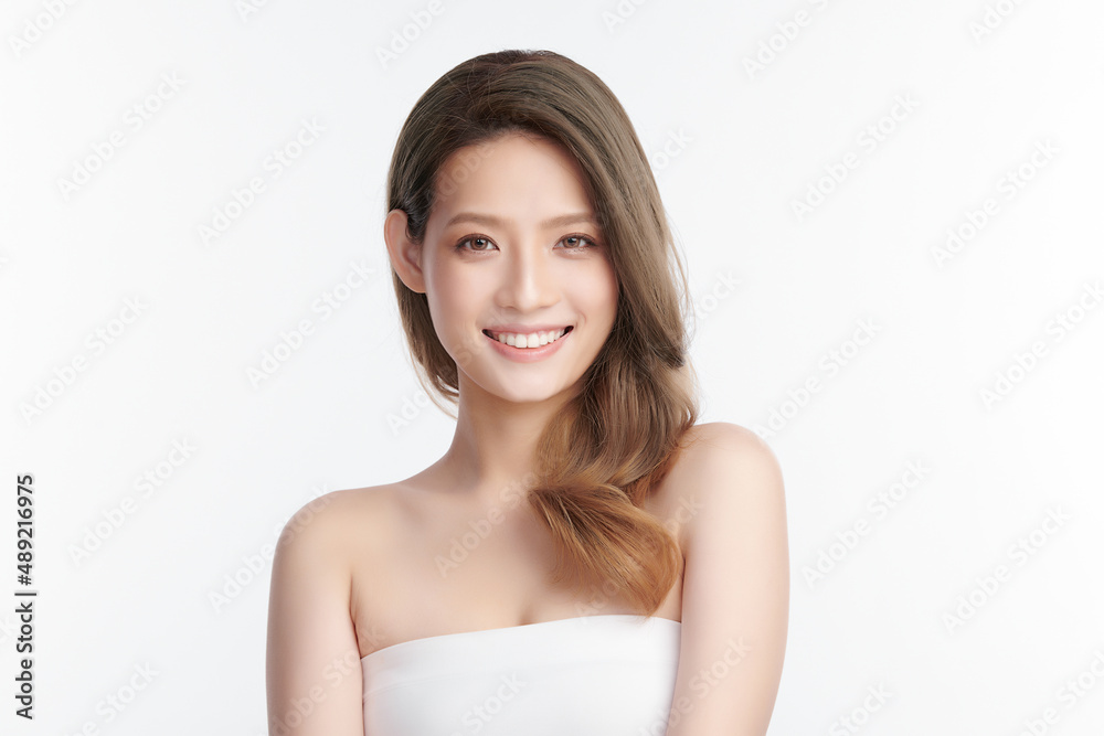 Beautiful young asian woman with clean fresh skin on white background, Face care, Facial treatment, Cosmetology, beauty and spa, Asian women portrait. Beautiful young asian woman with clean fresh skin on white background, Face care, Facial treatment, Cosmetology, beauty and spa, Asian women portrait.