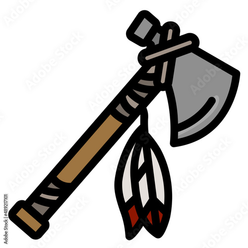 tomahawk axe line icon