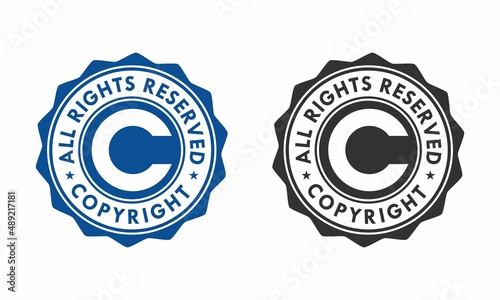 all rights reserved copyright logo template illustration