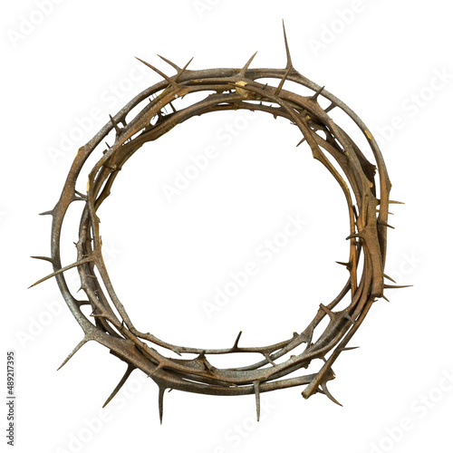 Fotografia A crown of thorns isolated on a white background