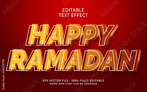Happy Ramadan Kareem Editable text effect