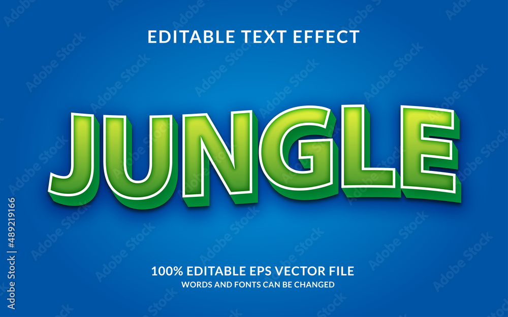 Jungle Editable text effect