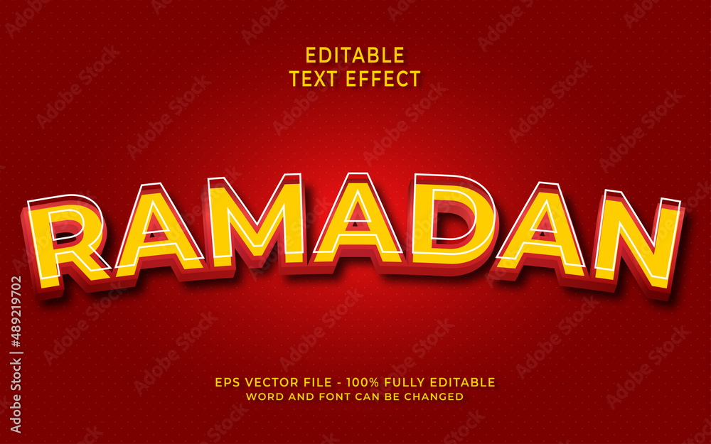 Obraz premium Ramadan Kareem Editable text effect