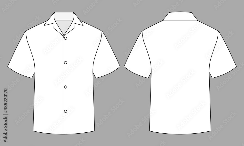 Blank White Short Sleeve Factory Uniform Shirt Template On Gray ...