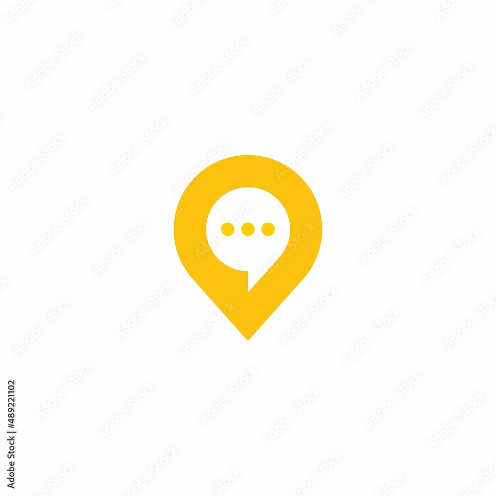 Bubble chat logo with location design. bubble chat icon, logo design template Bubble chat logo with location design. bubble chat icon, logo design template