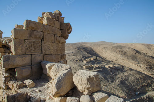 Historic ruins of Shobak Castle in Jordan photo