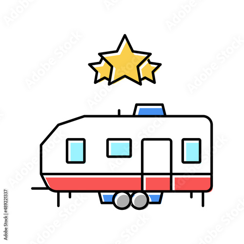 celebrity trailer color icon vector illustration