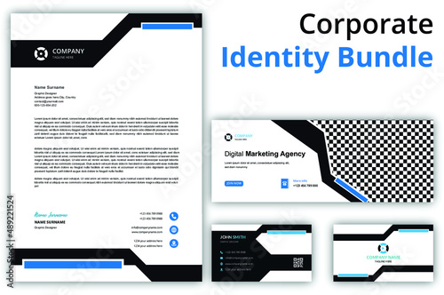 Business brand identity stationery design Premium Vector	
