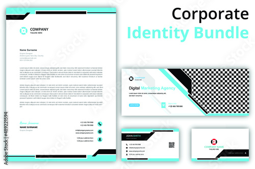 Business brand identity stationery design Premium Vector	