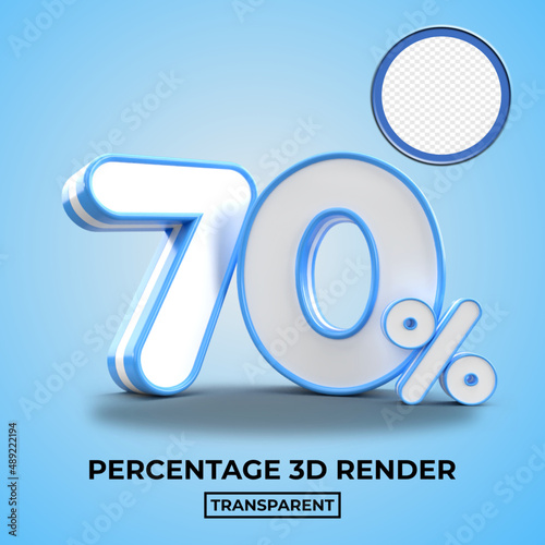 3D 70 percentage for discount sale element blue color