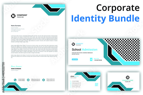 Business brand identity stationery design Premium Vector	