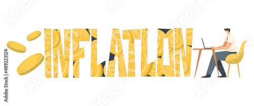 Financial crisis investment, overvalued stock market or inflation concept, business idea.