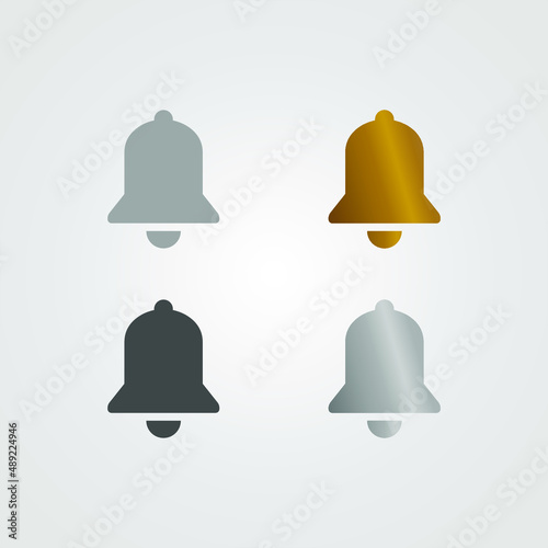Bell icon set isolated on white background