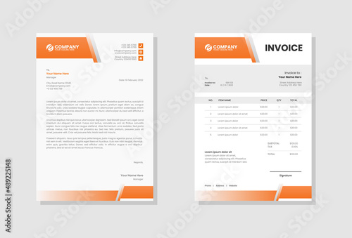 Corporate business letterhead and invoice template