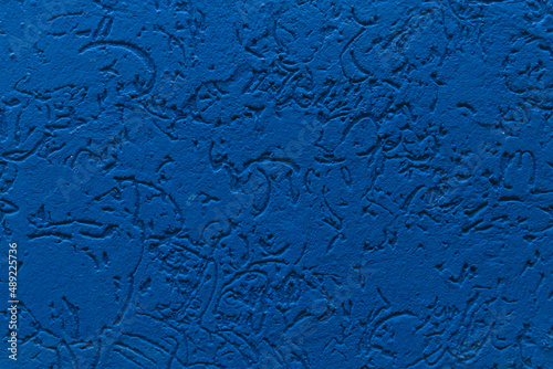 Blue Plaster Wall Texture Design Rough Pattern Abstract Stucco Grunge Background