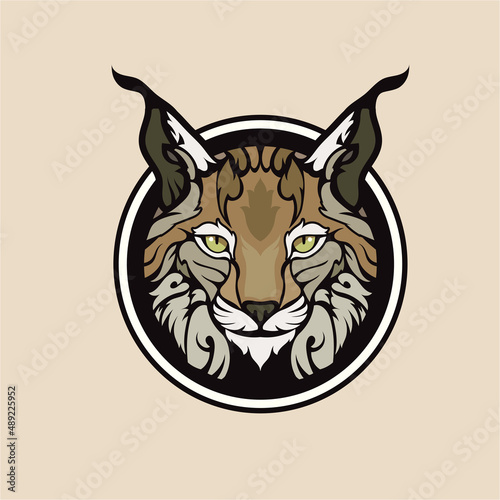 lynx head mascot vector illustration