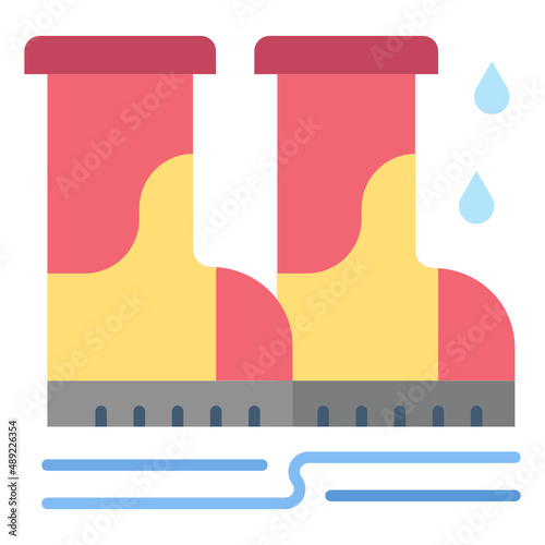 Rain boots flat icon. Can be used for digital product, presentation, print design and more.
