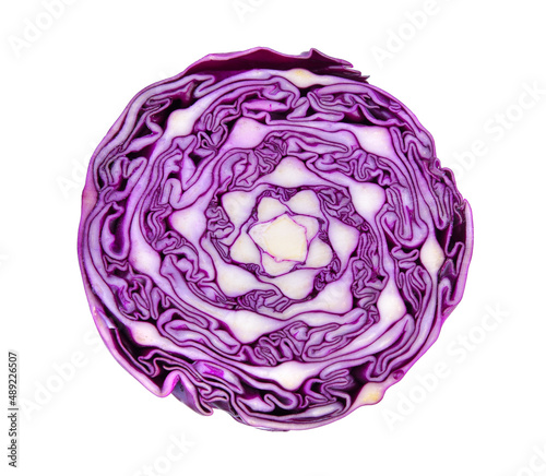 Tablou canvas half Purple cabbage isolated on white