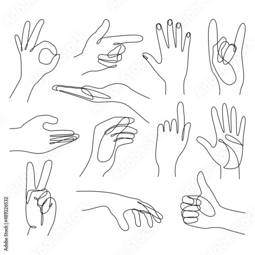 Continuous line drawing Hands