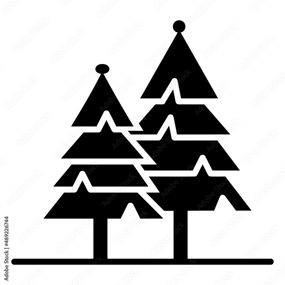 Pine Tree glyph icon. Can be used for digital product, presentation, print design and more. Pine Tree glyph icon. Can be used for digital product, presentation, print design and more.