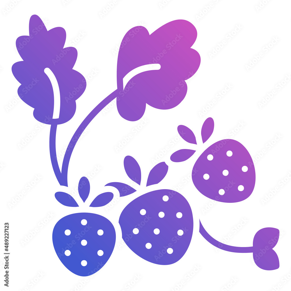 Strawberry with leaf flat gradient icon. Can be used for digital product, presentation, print design and more. Strawberry with leaf flat gradient icon. Can be used for digital product, presentation, print design and more.