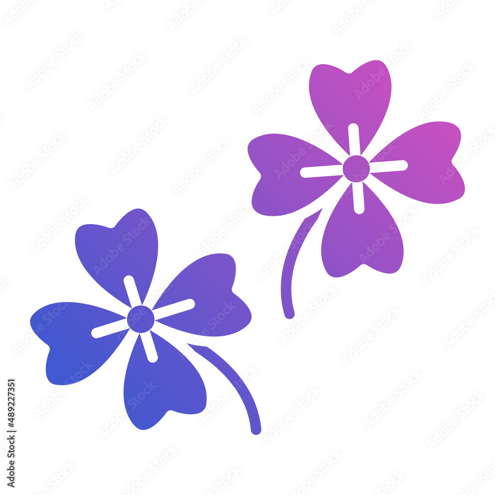 Clover flat gradient icon. Can be used for digital product, presentation, print design and more. Clover flat gradient icon. Can be used for digital product, presentation, print design and more.