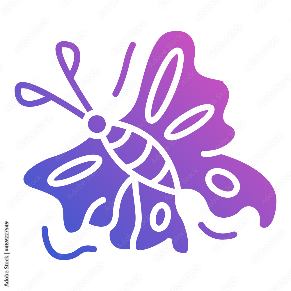Butterfly flat gradient icon. Can be used for digital product, presentation, print design and more.