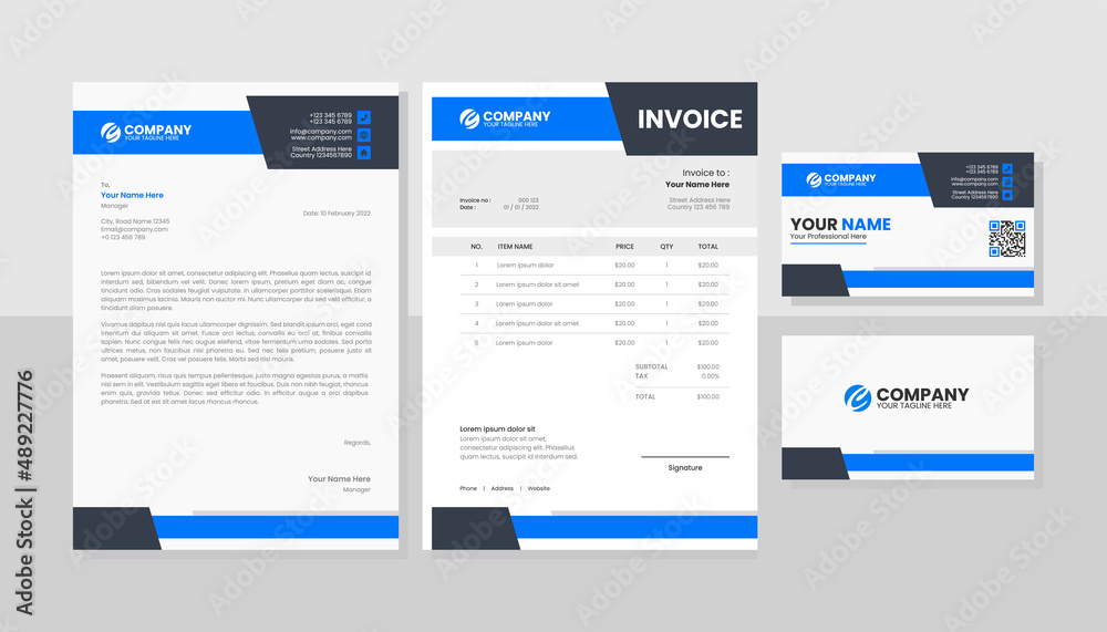 Corporate business stationery pack template