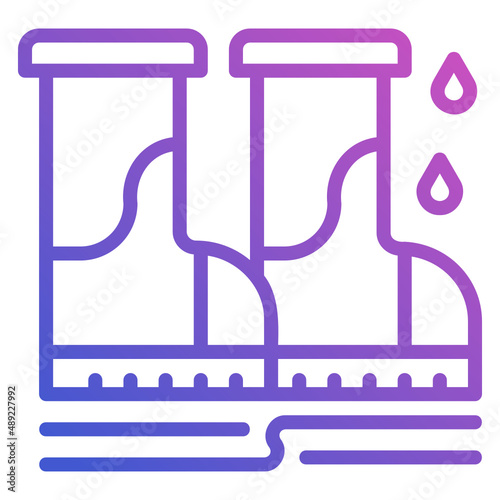Rain boots line gradient icon. Can be used for digital product, presentation, print design and more.