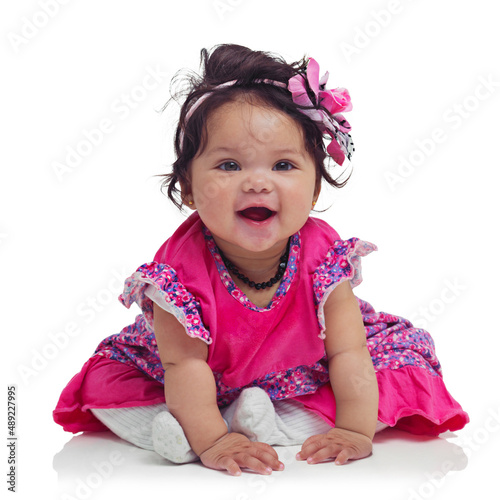 All cutness. Studio shot of an adorable baby girl isolated on white. photo