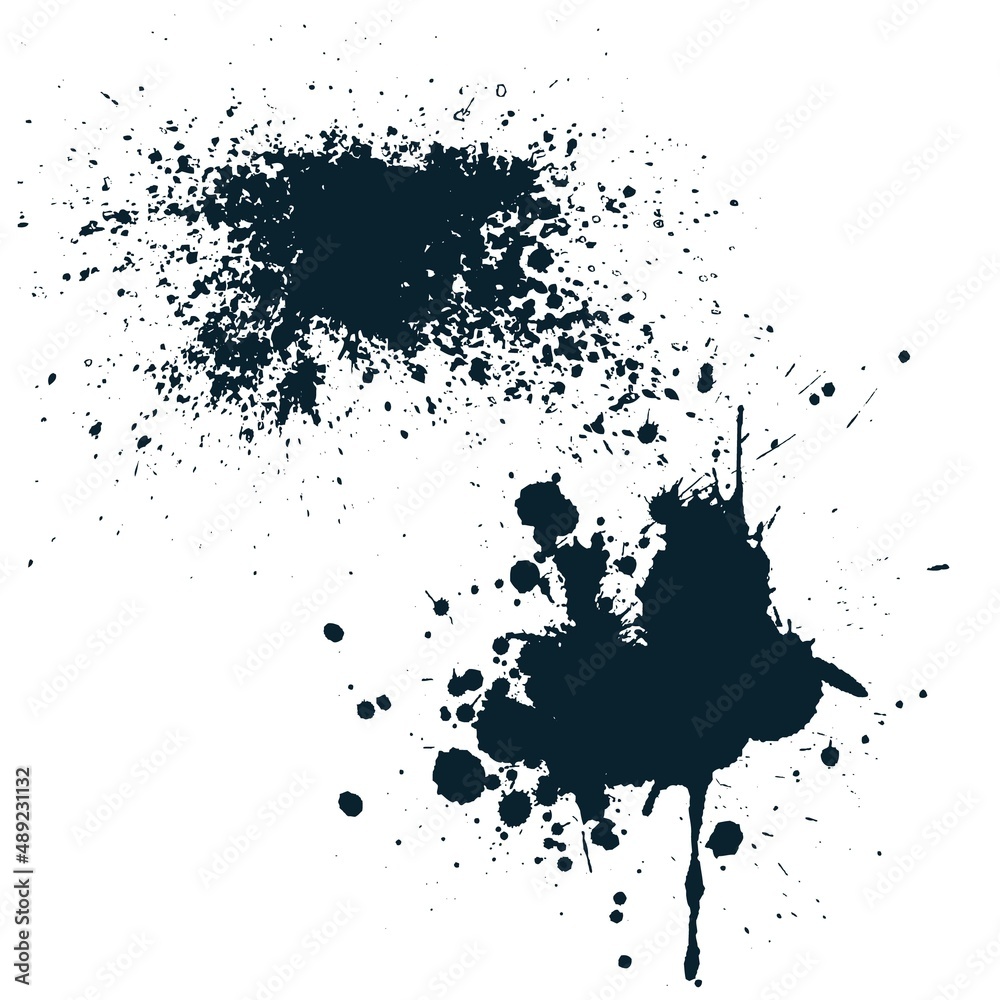 Vector paint or ink splashes isolated on white Vector paint or ink splashes isolated on white