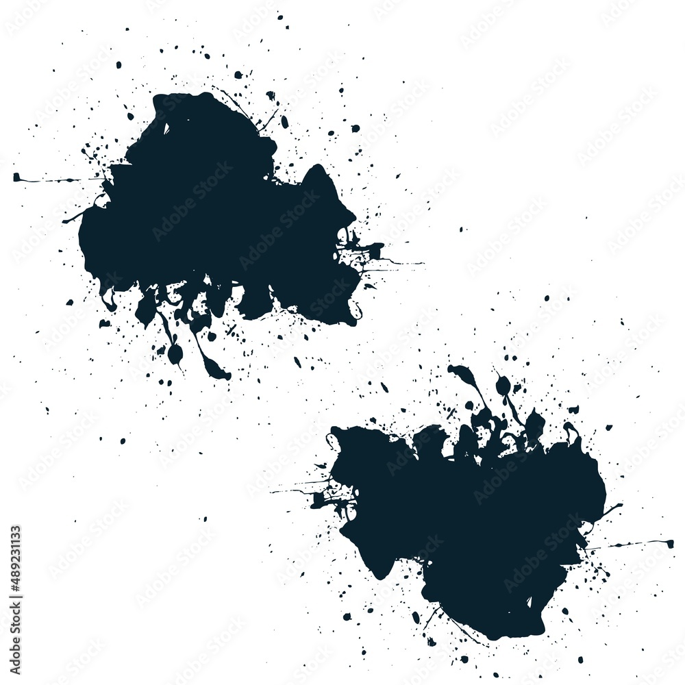Vector paint splashes or spots isolated on white