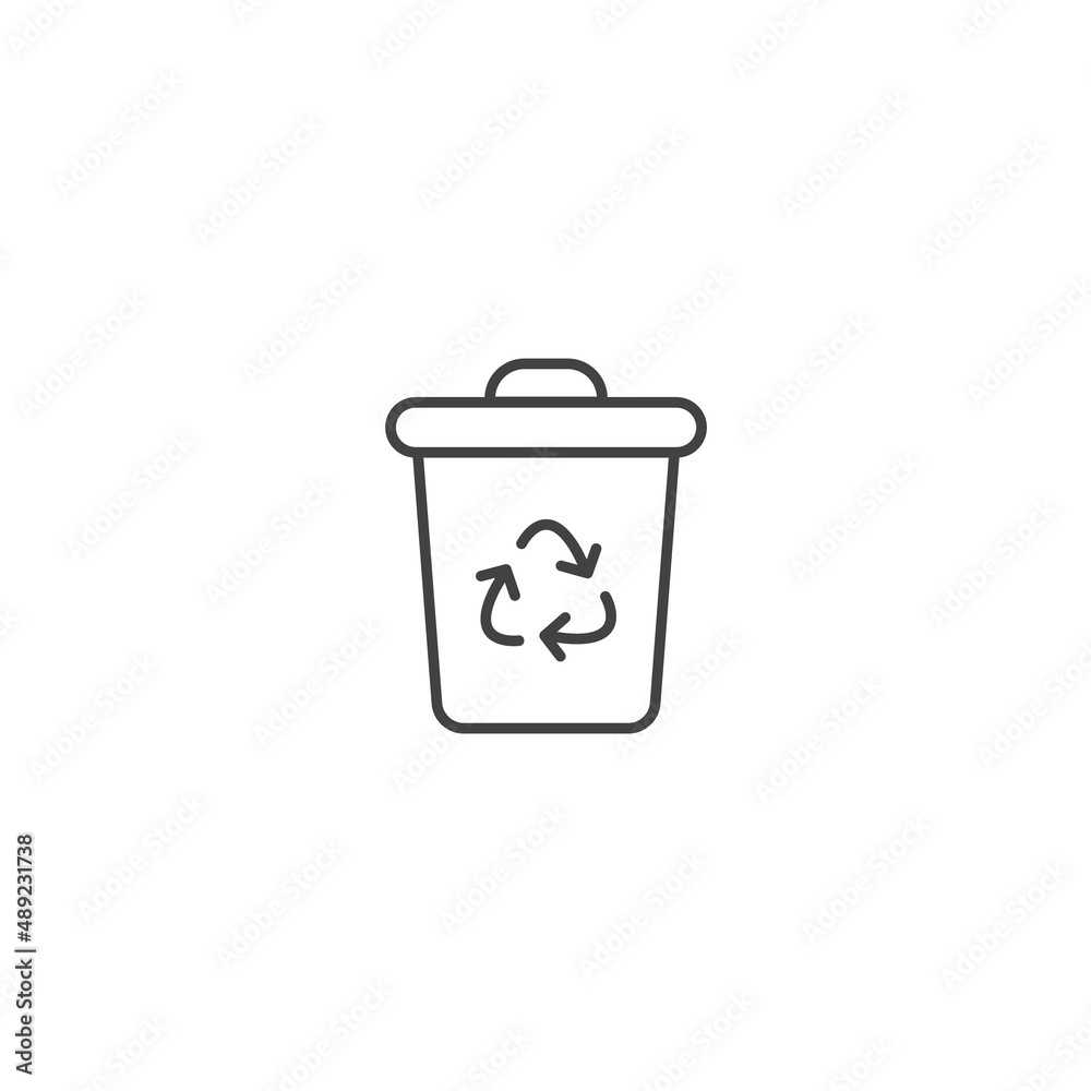 Recycle dustbin trash line icon. Rubbish garbage trashcan Recycle dustbin trash line icon. Rubbish garbage trashcan
