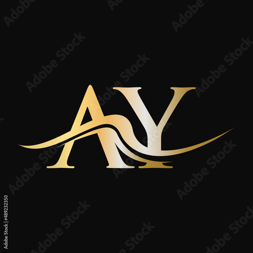 Letter AY Logo Design. Initial AY Logotype Template. AY Monogram Business And Company Logo photo