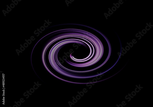Abstract swirling texture in lilac tones on a black background. Glowing lilac swirl textures for banners, posters, websites and other design projects. Color abstraction with swirl effect. 