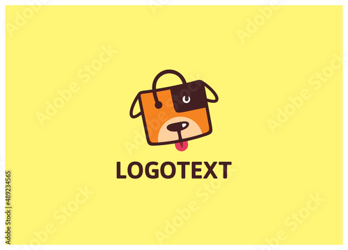 Puppy Bag logo brand illustration design [vector]