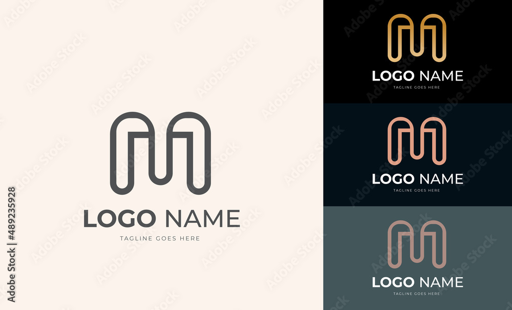 M minimal logo design,M Letter Logo,