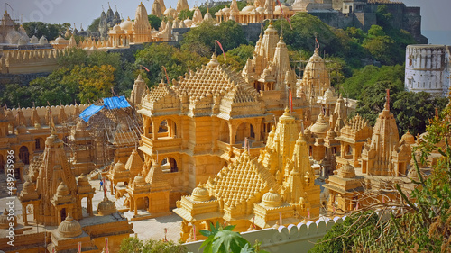 Some of the intricately carved marble shrines making up the temple complex at Palitana, India, a sacred site in the Jain religion that attracts pilgrims from across the world photo