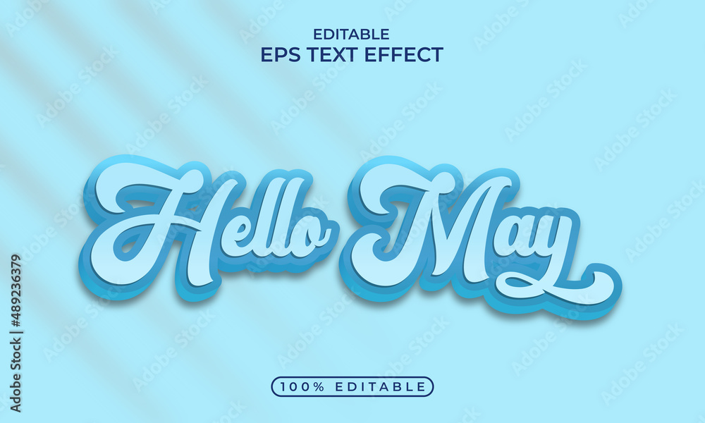 Hello month, editable Text effect. Vector illustration for design calendar 