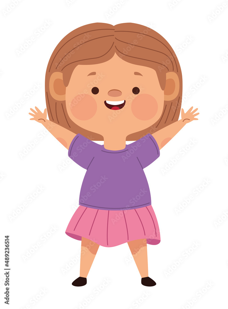 happy little girl celebrating