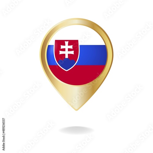 Slovakia flag on golden pointer map, Vector illustration eps.10 Free Download Slovakia flag on golden pointer map, Vector illustration eps.10 - GFXLoad