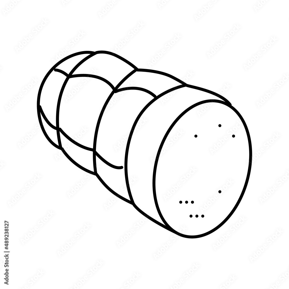 sausage cooked meat food line icon vector illustration sausage cooked meat food line icon vector illustration