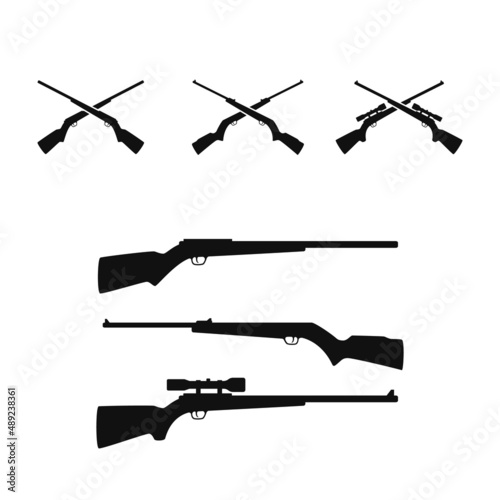 Valokuva set simple vector rifle design for logo icon etc
