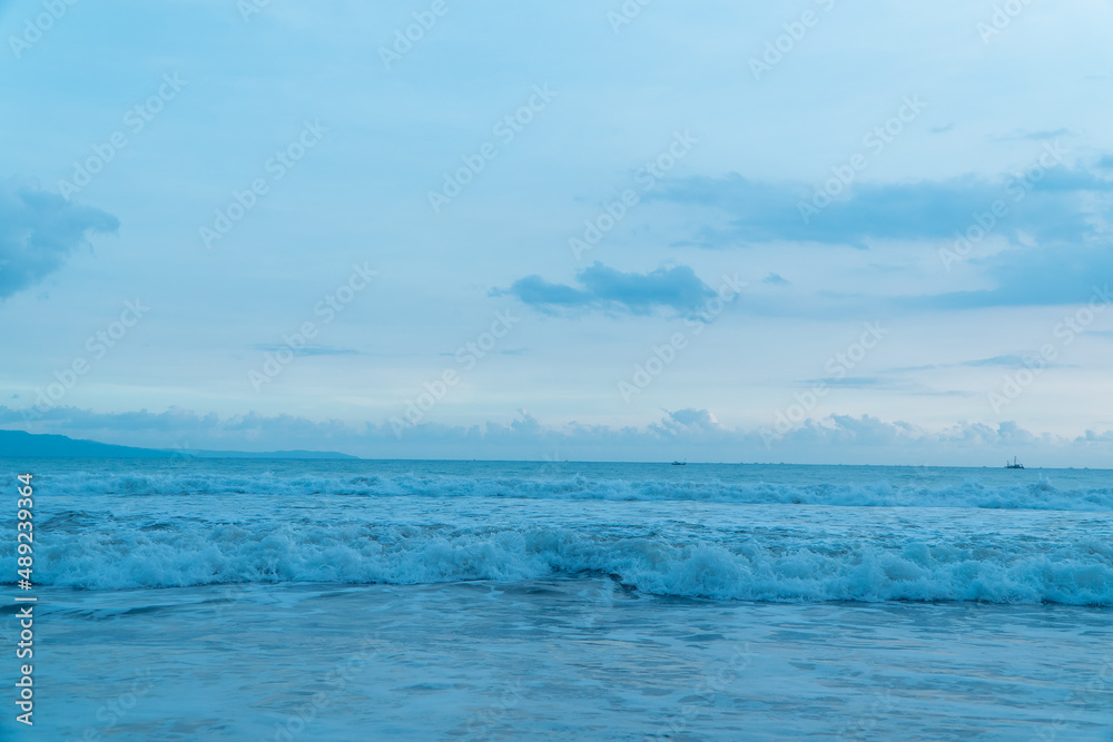 waves on a beautiful beach in Sukabumi, Indonesia waves on a beautiful beach in Sukabumi, Indonesia