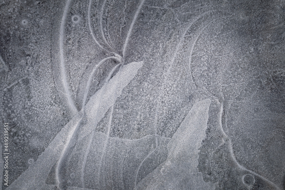 Patterns in frozen ice as a graphic resource Patterns in frozen ice as a graphic resource