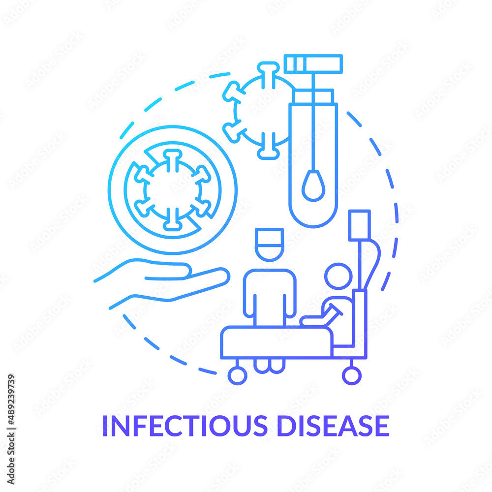 Infectious disease blue gradient concept icon