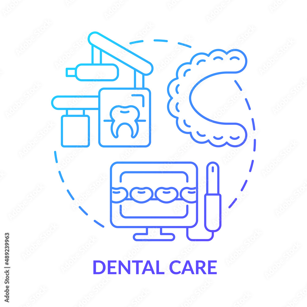 Dental care blue gradient concept icon Dental care blue gradient concept icon