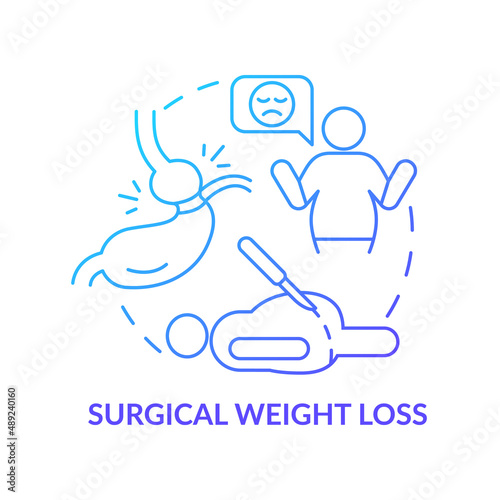 Surgical weight loss blue gradient concept icon