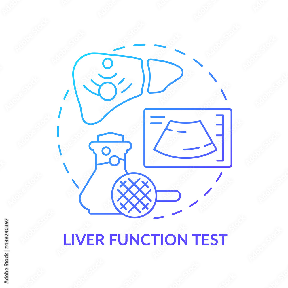 Liver function test blue gradient concept icon Stock Vector | Adobe Stock